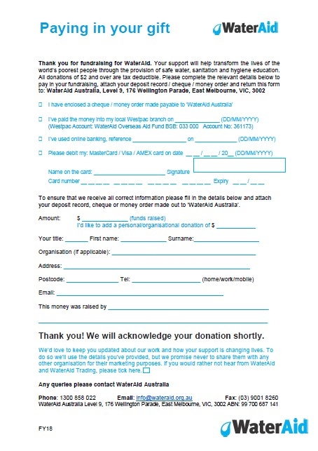 Offline donation form