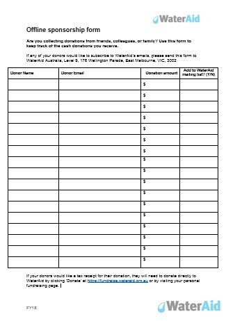 Fundraising collection form